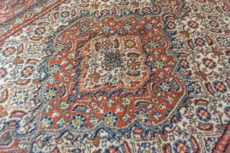 Hand-Knotted Moud Rug From Iran (Persian)