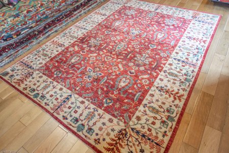 Hand-Knotted Kandahari Rug From Afghanistan