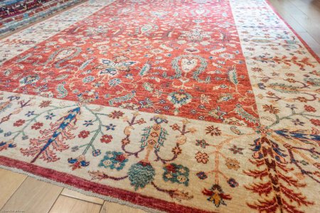 Hand-Knotted Kandahari Rug From Afghanistan