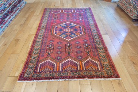 Hand-Knotted Hamadan Rug From Iran (Persian)