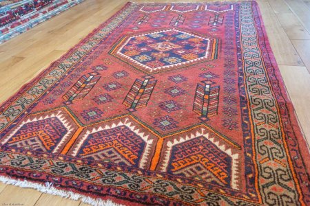 Hand-Knotted Hamadan Rug From Iran (Persian)