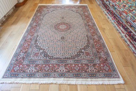 Hand-Knotted Moud Rug From Iran (Persian)