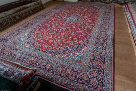 Hand-Knotted Kashan Rug From Iran (Persian)