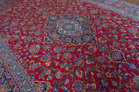 Hand-Knotted Kashan Rug From Iran (Persian)