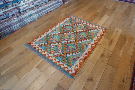 Hand-Made Mazar Kilim From Afghanistan