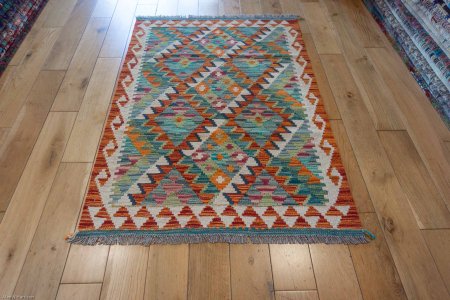 Hand-Made Mazar Kilim From Afghanistan