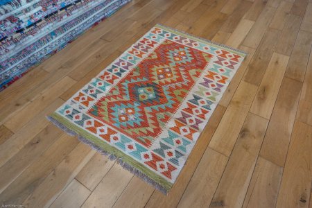 Hand-Made Mazar Kilim From Afghanistan