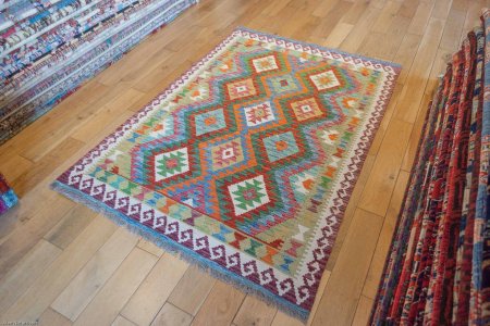 Hand-Made Mazar Kilim From Afghanistan