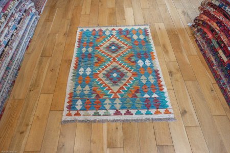 Hand-Made Mazar Kilim From Afghanistan