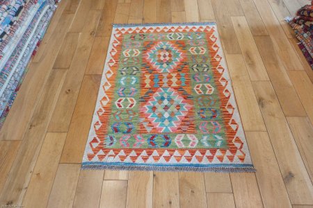 Hand-Made Mazar Kilim From Afghanistan