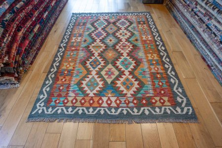 Hand-Made Mazar Kilim From Afghanistan