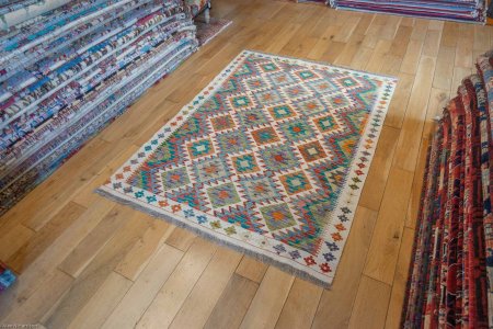 Hand-Made Mazar Kilim From Afghanistan