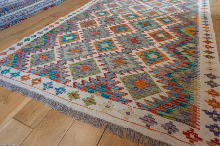 Hand-Made Mazar Kilim From Afghanistan