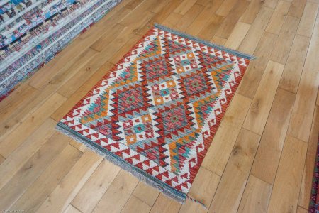 Hand-Made Mazar Kilim From Afghanistan