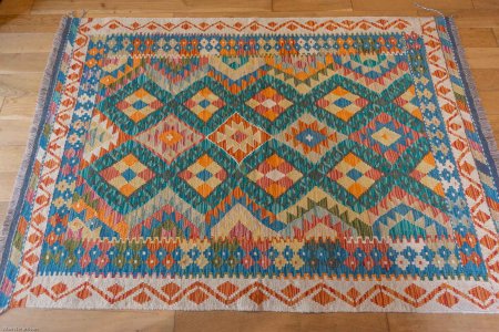 Hand-Made Mazar Kilim From Afghanistan