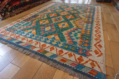 Hand-Made Mazar Kilim From Afghanistan