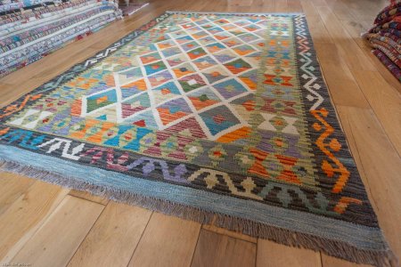 Hand-Made Mazar Kilim From Afghanistan