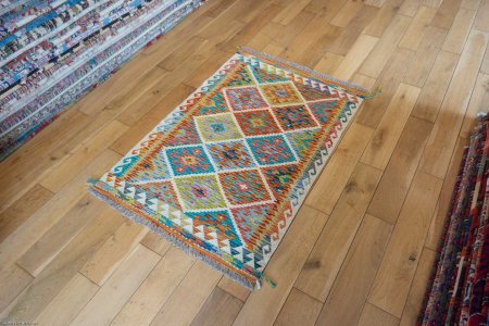 Hand-Made Mazar Kilim From Afghanistan