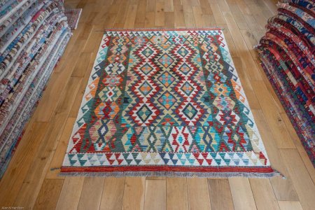 Hand-Made Mazar Kilim From Afghanistan