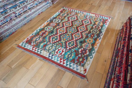 Hand-Made Mazar Kilim From Afghanistan