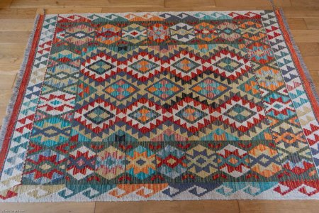 Hand-Made Mazar Kilim From Afghanistan