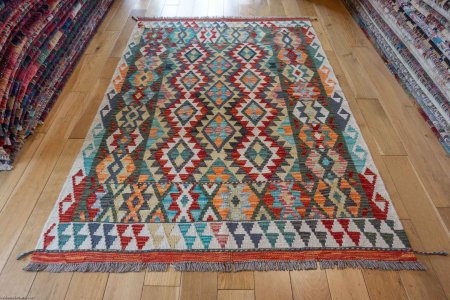 Hand-Made Mazar Kilim From Afghanistan