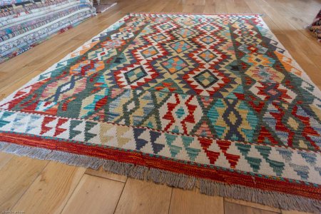 Hand-Made Mazar Kilim From Afghanistan