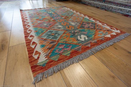 Hand-Made Mazar Kilim From Afghanistan