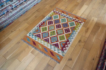 Hand-Made Mazar Kilim From Afghanistan