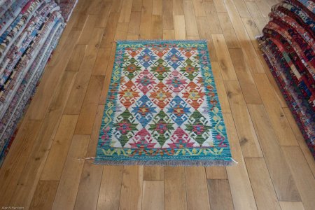 Hand-Made Mazar Kilim From Afghanistan