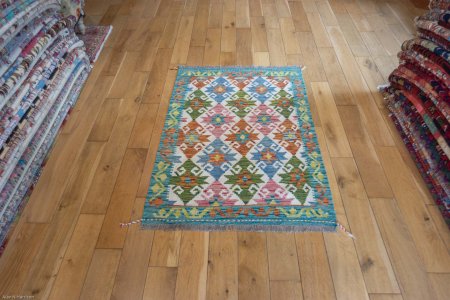 Hand-Made Mazar Kilim From Afghanistan