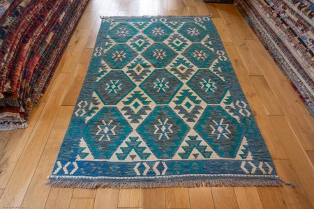 Hand-Made Mazar Kilim From Afghanistan