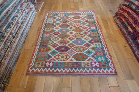 Hand-Made Mazar Kilim From Afghanistan