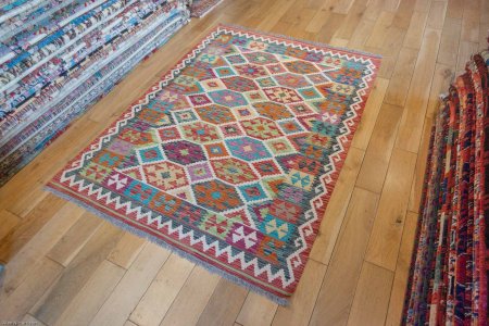 Hand-Made Mazar Kilim From Afghanistan