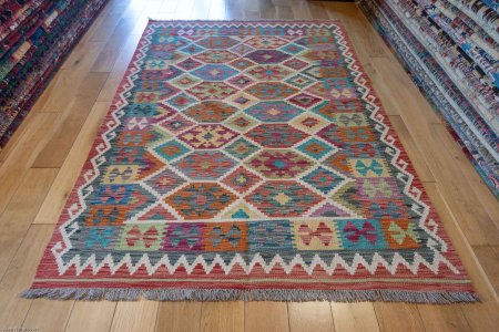 Hand-Made Mazar Kilim From Afghanistan