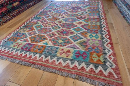 Hand-Made Mazar Kilim From Afghanistan