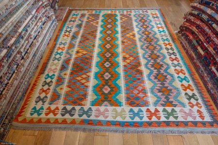 Hand-Made Mazar Kilim From Afghanistan