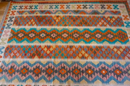 Hand-Made Mazar Kilim From Afghanistan