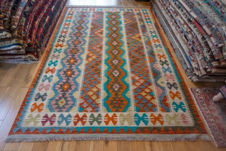 Hand-Made Mazar Kilim From Afghanistan