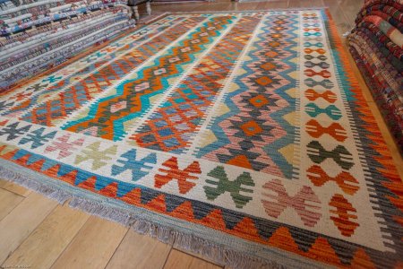 Hand-Made Mazar Kilim From Afghanistan