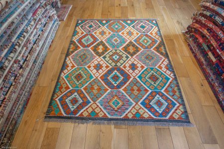 Hand-Made Mazar Kilim From Afghanistan