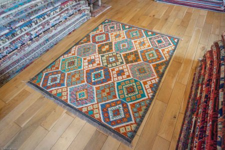 Hand-Made Mazar Kilim From Afghanistan