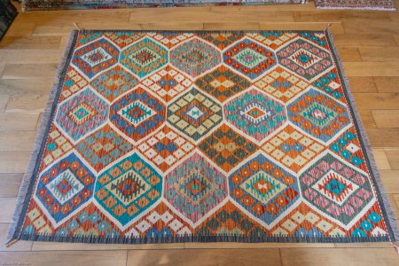 Hand-Made Mazar Kilim From Afghanistan