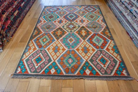 Hand-Made Mazar Kilim From Afghanistan