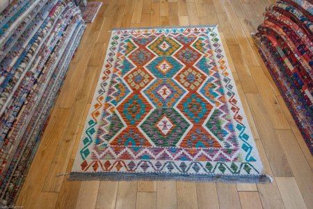 Hand-Made Mazar Kilim From Afghanistan