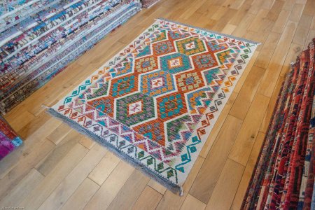 Hand-Made Mazar Kilim From Afghanistan