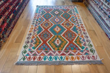 Hand-Made Mazar Kilim From Afghanistan