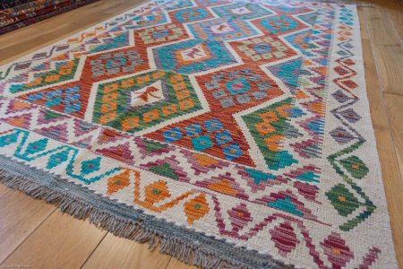 Hand-Made Mazar Kilim From Afghanistan