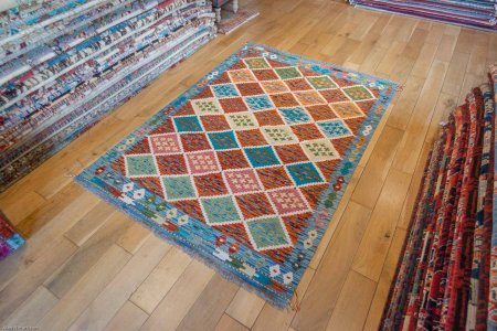 Hand-Made Mazar Kilim From Afghanistan