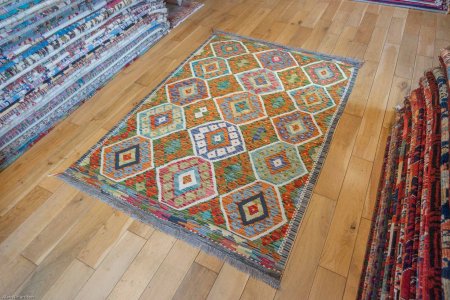 Hand-Made Mazar Kilim From Afghanistan